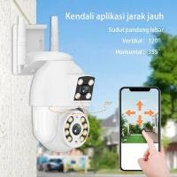 CCTV Outdoor Camera HD Wi-Fi Multi Penglihatan Malam Lensa Ganda Kamera keamanan